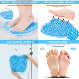 Brosse Pieds Douche Foot Scrubber Douche Massager Nettoie Exfolie Pieds Foot Spa Brosse avec Ventouses Antidérapantes 28 x 28 cm