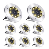 Lumières solaires extérieures 8pcs Pack of 8 Lights Warm LED Garden Lights Energy Saving Buried Spotlight Waterproof Solar Lights