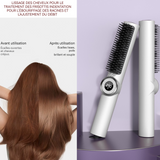 Brosse lissante pour cheveux 220v 5 niveaux réglage LCD utilisation humide sèche avec gants et épingles à cheveux peigne à lisser