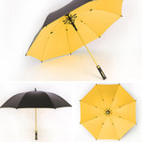 Parapluie automatique 122x96cm 8 baleines avec bandes réfléchissantes pour les jours ensoleillés et pluvieux léger et coupe-vent