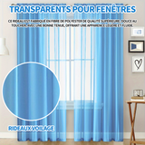 Rideau 132x213cm rideaux voilage rideau semi-transparent intérieurs décoration de fenêtre moderne pour salon chambre couleur pure