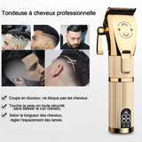 Tondeuse cheveux 7w 100-240V 50/60Hz tige de réglage à cinq vitesses tout en métal électrique intelligente affichage numérique