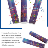 Canons à confettis 24,6 x 5 cm party popper canons à confettis multicolore pour les cérémonies remise de prix les pubs les concerts