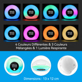 Simulateur d'aube 2000mah  5W Avec réglage de la luminosité à 4 niveaux et écran LCD Lampe de chevet couleur lecteur de musique