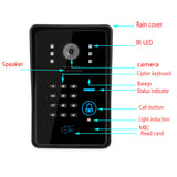 Interphone visuel sonnette 7 pouces interphone filaire mot de passe carte à puce télécommande déverrouillage portier électronique