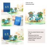 arte de voeux 17,8x12,7cm carte de vœux tridimensionnelle vélo flottant sculpture en papier message de bénédiction carte postale