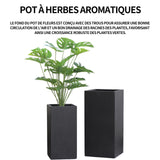 Pot de fleur 22 cm x 22 cm x 45 cm design moderne matériau de qualité supérieure vertical pot carré  adapté pour balcon exterieur