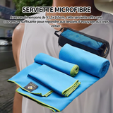 Lot de 3 serviette microfibre 91,5x165cm serviette de fitness à séchage rapide pour randonnée natation sport gym serviette sport