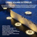 8 pcs Lampe solaire extérieur 8.6x10.1cm IP68 8 LED 400mAh argent lumière solaire extérieur lampe solaire lampe solaire spot LED