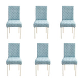 6pcs Housses de chaises de restaurant Housse de chaise extensible  Bleu Housse de chaise siamoise  Hôtel Conférence Maison