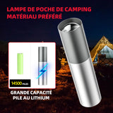 Lampe torche mini LED rechargeable 3 modes d'éclairage zoomable pour enfant cadeau camping randonnée urgence coupure de courant