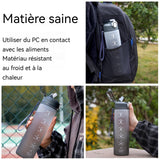 Gourde 1000 ml grande capacité facile à transporter matériau sûr étanche réutilisable adapté au fitness noir bouteille de sport