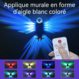 Applique murale LED en forme d'aigle 8 couleurs avec télécommande et détecteur de mouvement 180 degrés rechargeable lampe murale