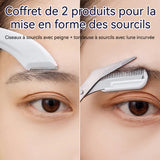 iseaux à sourcils avec peigne Lot de 2 Outil de Coupe des Sourcils Ciseaux à sourcils pour Couper les Sourcils Cils