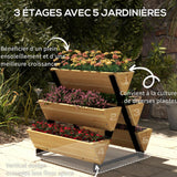 Seau de  culture de jardin 75Lx78Lx77H cm Pot de potager carré Insert  d'irrigation Drainage Feutre Pot de légumes carré en bois