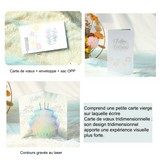 arte de voeux 19,5x11cm carte de vœux tridimensionnelle gâteau pailleté anniversaire bénédiction écrite à la main carte postale