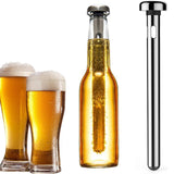 Rafraichisseur de Bouteille Rafraîchisseur a Vin Bâton de Bière et Decapsuleur Bouteille en Acier Inoxydable pour le bar la fête