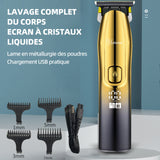 Tondeuse équipée 4 hauteurs de coupe de 1 à 7mm tondeuse électrique rechargeable avec ecran LED tondeuse barbe et cheveux hommes