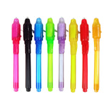 Stylo à encre invisible 8 couleurs plastique lumière LED écrire lettres secrète convient aux enfant stylo invisible à lumière UV