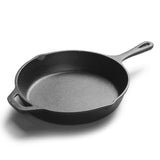 Poêle en Fonte Épaisse Poêle fonte naturelle antiadhésive sans entretien pour Induction Four Feu Cuisinière Grill Barbecue Noir