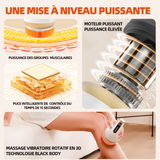 Masseur 12 modes de vibration masseur electrique san fil pour l'abdomen jambes avec 3 coussinets lavables et 3 têtes de massage