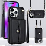 Etui en cuir à fermeture éclair pour téléphone portable Iphone13PRO Fonction de support  Plusieurs fentes pour cartes Anti-vol swipe