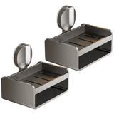 Porte savon 1 lot de 2 pièces porte-savon double couche avec puissante ventouse et une éponge absorbante amovible pour le nettoyage