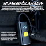 ompresseur à air portatif 150 psi 3600 mAh gonfleur pneus voiture avec affichage digital lampe LED charge USB pour auto moto balle