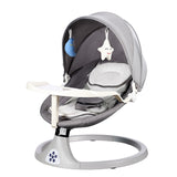 Balancelle electrique 3 en 1 avec télécommande table à manger 5 modes balancement minuterie bluetooth musique transat électrique
