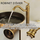 Robinet 35mm diamètre du siège de soupape robinet de lavabo salle de bain à domicile tube chaud et froid surface en cuivre antique