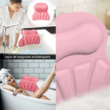 Oreiller de baignoire silicone étanche avec ventouse coussin bain pour baignoire doux facile nettoyer avec massage antidérapant