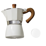 afetière Moka 150ml Moka pot en aluminium pour cuisinière 3 Tasse Machine à expresso pour les amateurs de café Blanc