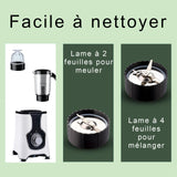 mixeur 228W 31 000 tr/min Lame en acier inoxydable Polyvalent Dissipation thermique par le bas Prolonge la durée de vie du moteur