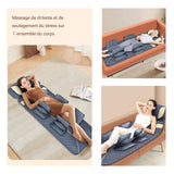 Matelas chauffant 60x175cm régulation temp 3 niveaux d'intensité 5 modes tapis de massage siège massant shiatsu vibration minuterie