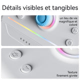 Manette de jeu 2.5g sans fil avec joystick et boutons lumière rvb rechargeable manette compatible pour les consoles de jeux