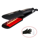 Fer à lisser professionnel avec la nanotechnologie infrarouge vapeur lisseur cheveux 2 en 1 cheveux raides et boucles portable