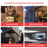 Lampadaire de surveillance solaire extérieur, projecteur d'éclairage de pelouse, de cour et de jardin, lumière étanche à la pluie