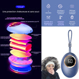 Chauffe main rechargeable 3000mah LED écran SB recharge 3 niveaux de réglables protection contre la surchauffe bleue chauffe-mains