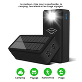 Batterie externe 50000mah prise en charge de la recharge sans fil chargez jusqu'à quatre appareils simultanément chargeur solaire