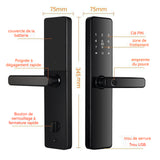 Serrure de porte d'empreintes intelligente en alliage serrure intelligente déverrouillage empreintes digitales cartes clé code
