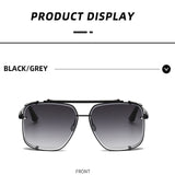 Lunettes de soleil en métal UV400 lunettes de soleil punk hip hop lunettes de soleil carrées à monture complète lunettes de conduite