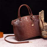 Portable Messenger rétro sac pour femme motif Crocodile marron Brahman sac carré Horizontal quotidien correspondant sac pour femme