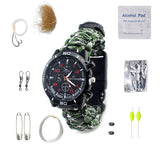Bracelet de survie Cordon de parachute multifonctionnel Anti-vieillissement  Montre à silex  Adaptées aux sports de plein air