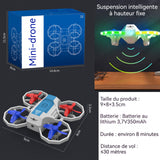 Jouet Volant 2.4GHZ Télécommande résistante aux chutes Commande vocale Hoverable Portable Lumières colorées Mini drone pour enfants