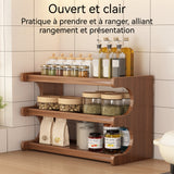 Étagère à épices 30x20x36cm Étagère de rangement multicouche multifonctionnelle en bois massif pour salon et chambre à coucher