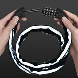 120CM E-Bike Chain 5-Digit Resettable Combination Lock with Reflective Strip Black Door Lock Verrouillage de porte noir