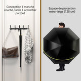 Parapluie Parapluie 8 baleines 125X97cm avec auvent élargi cadre renforcé conception de couverture imperméable solide et durable