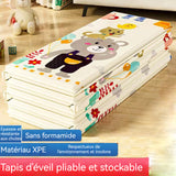 Tapis de jeu pour enfant 1,5x1,8 m pliable antidérapant avec fonction de mesure hauteur tapis pour enfant pour chambre d'enfant