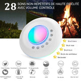 Machine à bruit blanc 1800mah 28 sons apaisants 3 niveaux de lumière USB white noise machine avec 3 niveaux minuterie veilleuse