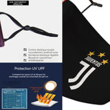 Masque facial en soie glacée noir  football respirant et fin masque de cyclisme protection UV impression anti-poussière lavable